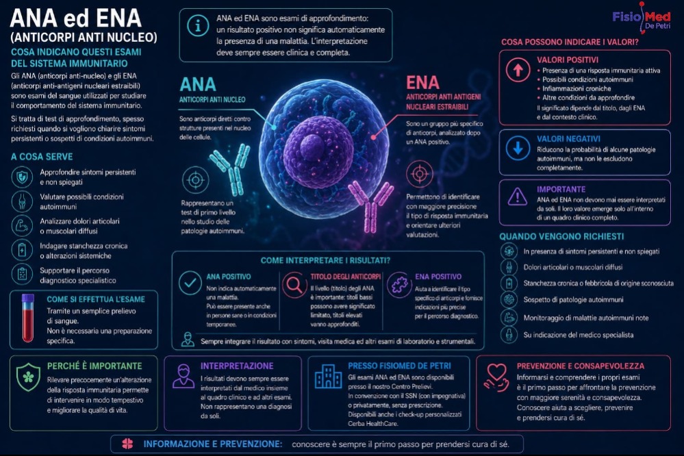 ANA (anticorpi anti-nucleo) - ENA (anticorpi anti-antigeni nucleari estraibili)