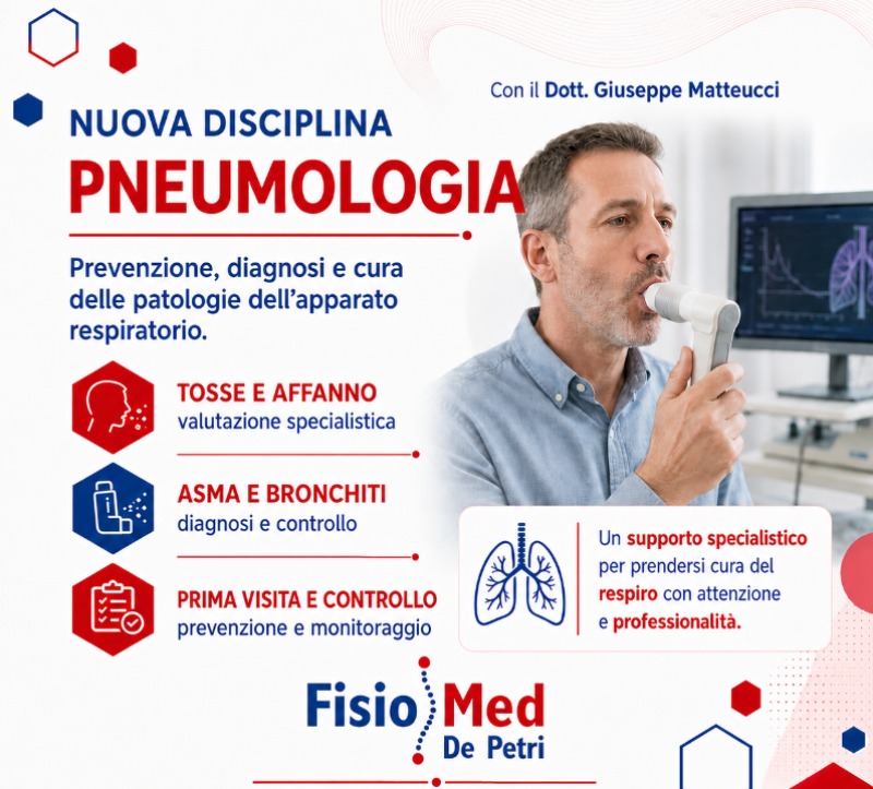 Nuova disciplina presso FisioMed De Petri: Pneumologia